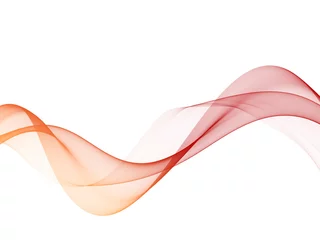 Fototapete Abstrakte Welle Abstrakte glatte Farbwelle. Kurvenfluss rote Bewegungsillustration