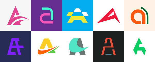 Set of letter A logo. Icon design. Template elements - Collection of vector sign