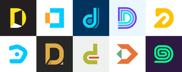 Set of letter D logo. Icon design. Template elements - Collection of vector sign