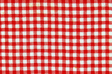 Red and white Italian style striped seamless tablecloth - checkered background.