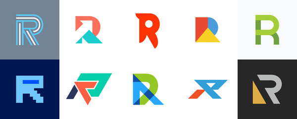 Set of letter R logo. Icon design. Template elements - Collection of vector sign