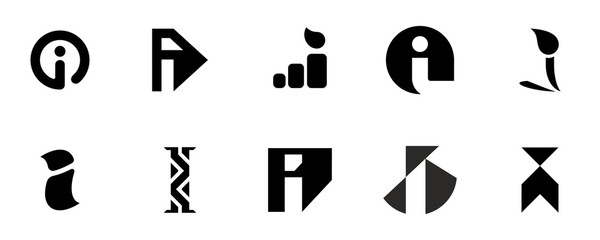 Set of letter I logo. Icon design. Template elements - Collection of vector sign