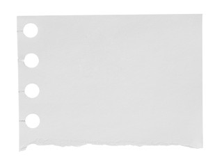 white paper ripped message torn
