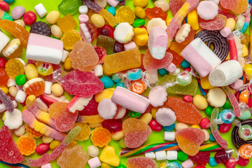 closeup of mixed candies