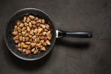 chicken hearts are a fresh product. Top view