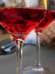 Spanish red wine in restaurant of Valencia, Spain
