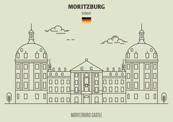 Moritzburg Castle in Moritzburg, Germany. Landmark icon