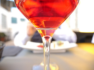 Spanish red wine in restaurant of Valencia, Spain