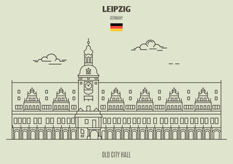 Old City Hall in Leipzig, Germany. Landmark icon