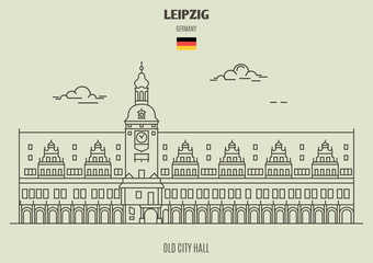 Fototapeta premium Old City Hall in Leipzig, Germany. Landmark icon