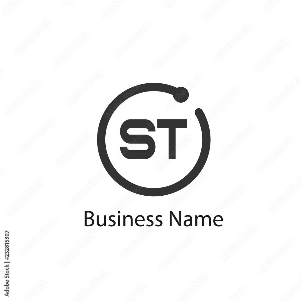 Wall mural Initial Letter ST Logo template design