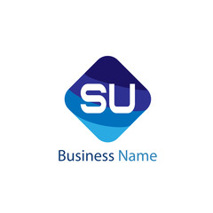 Initial Letter SU Logo template design