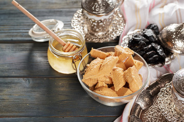 sunflower halva on the table.