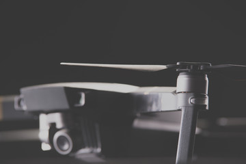 Drone propeller close-up. Theme selling and buying drone