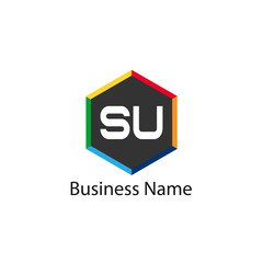 Initial Letter SU Logo template design