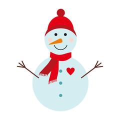 snowman with santa hat and scarf