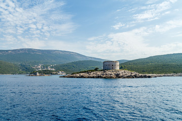 Naklejka premium Old fortress at the entrance to Boka Kotorska Bay