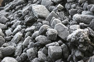 Frozen coal pile.