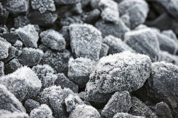 Frozen coal pile.