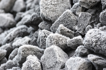 Frozen coal pile.