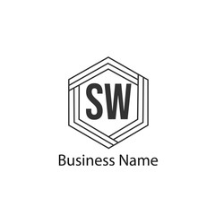 Initial Letter SW Logo template design
