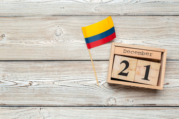 December 21. Day 21 of december month, calendar on white background. Winter time