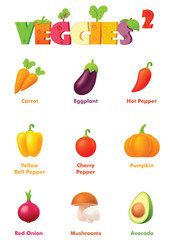 Vector vegetables icon set