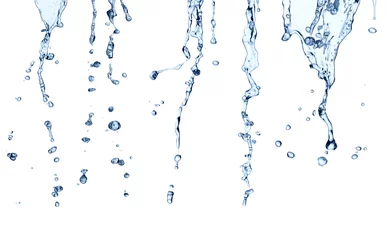 Schilderijen op glas water splash drop blauwe vloeistof bubble © Lumos sp