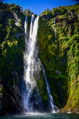 Fototapeta na wymiar Milford Sound Amazing Waterfall
