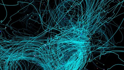 Network Connection in wireframe drawing with data - Powered by Adobe