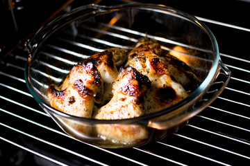 meat in a frying pan