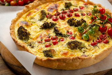 Vegetables and cream quiche
