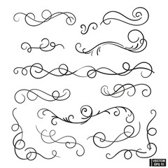 Set of curls and scrolls