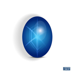 Jewelry gemstone. Blue star sapphire