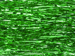 Shimmer shiny green tinsel background