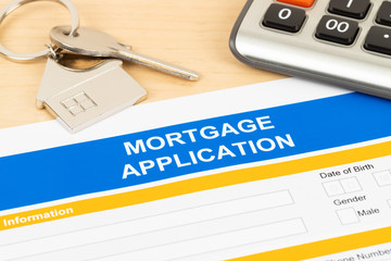 Mortgage application form, financial concept