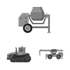 Vector illustration of build and construction icon. Set of build and machinery vector icon for stock.