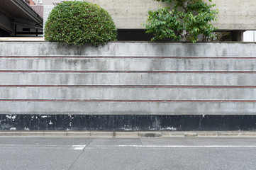street wall background ,Industrial background, empty grunge urban street with warehouse brick wall