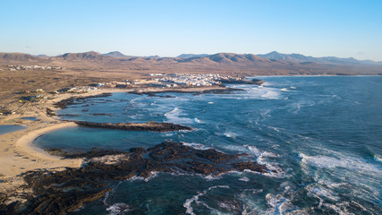 aerial view of the El Cotillo coast