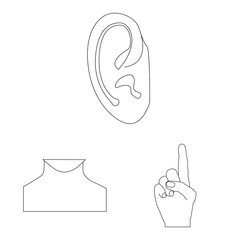 Vector design of human and part icon. Set of human and woman stock vector illustration.