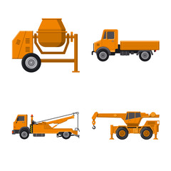 Vector illustration of build and construction sign. Collection of build and machinery vector icon for stock.