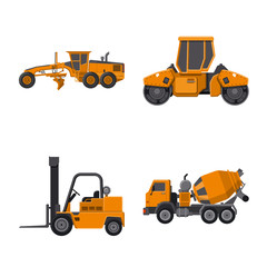 Vector design of build and construction logo. Collection of build and machinery stock symbol for web.
