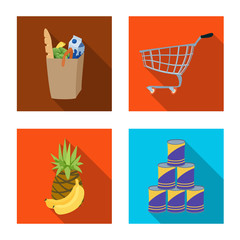Vector design of food and drink icon. Collection of food and store stock vector illustration.