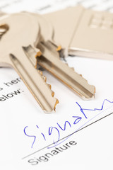 Rental agreement paperwork; document is mock-up