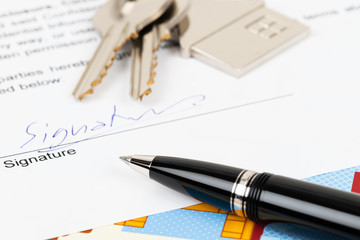 Rental agreement paperwork; document is mock-up