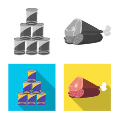 Vector design of food and drink logo. Collection of food and store stock vector illustration.