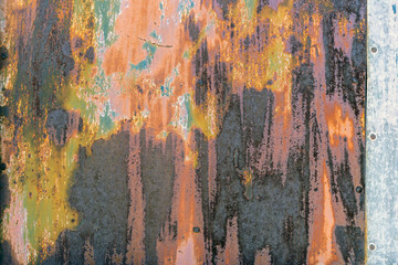 Old painted metal texture with traces of rust