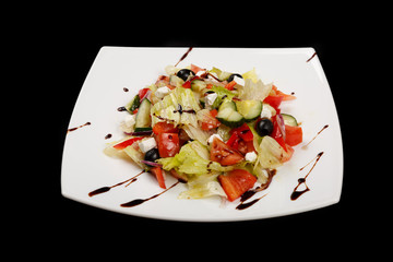 food on black background