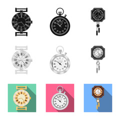 Plakat Isolated object of clock and time icon. Set of clock and circle vector icon for stock.