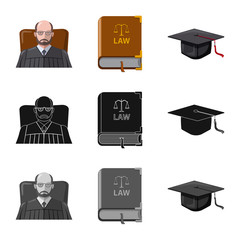 Vector illustration of law and lawyer icon. Set of law and justice stock vector illustration.